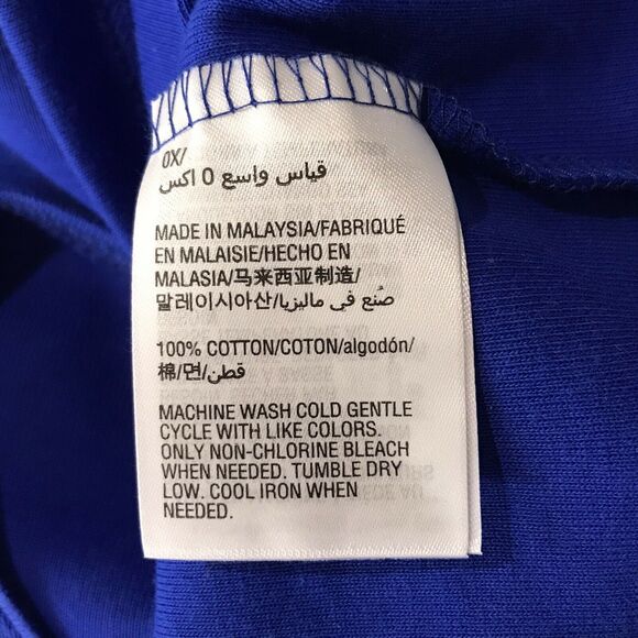 Karen Scott 0X-Large Top Scoop Neck Short Sleeve Stretch Blue Solid Womens New - Picture 6 of 6